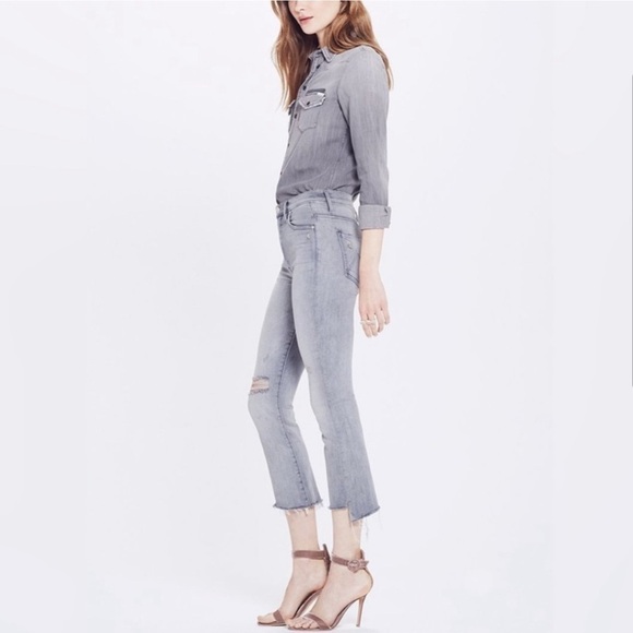 Mother The Insider Crop Step Fray Best Left in the Shadows Jeans Size 24 - Picture 1 of 12